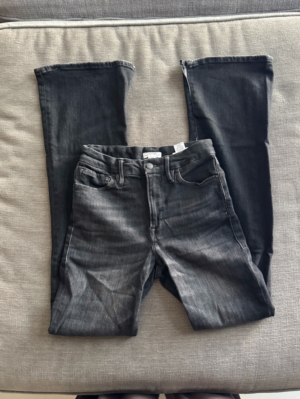 Good American Charcoal Flare Denim Jeans